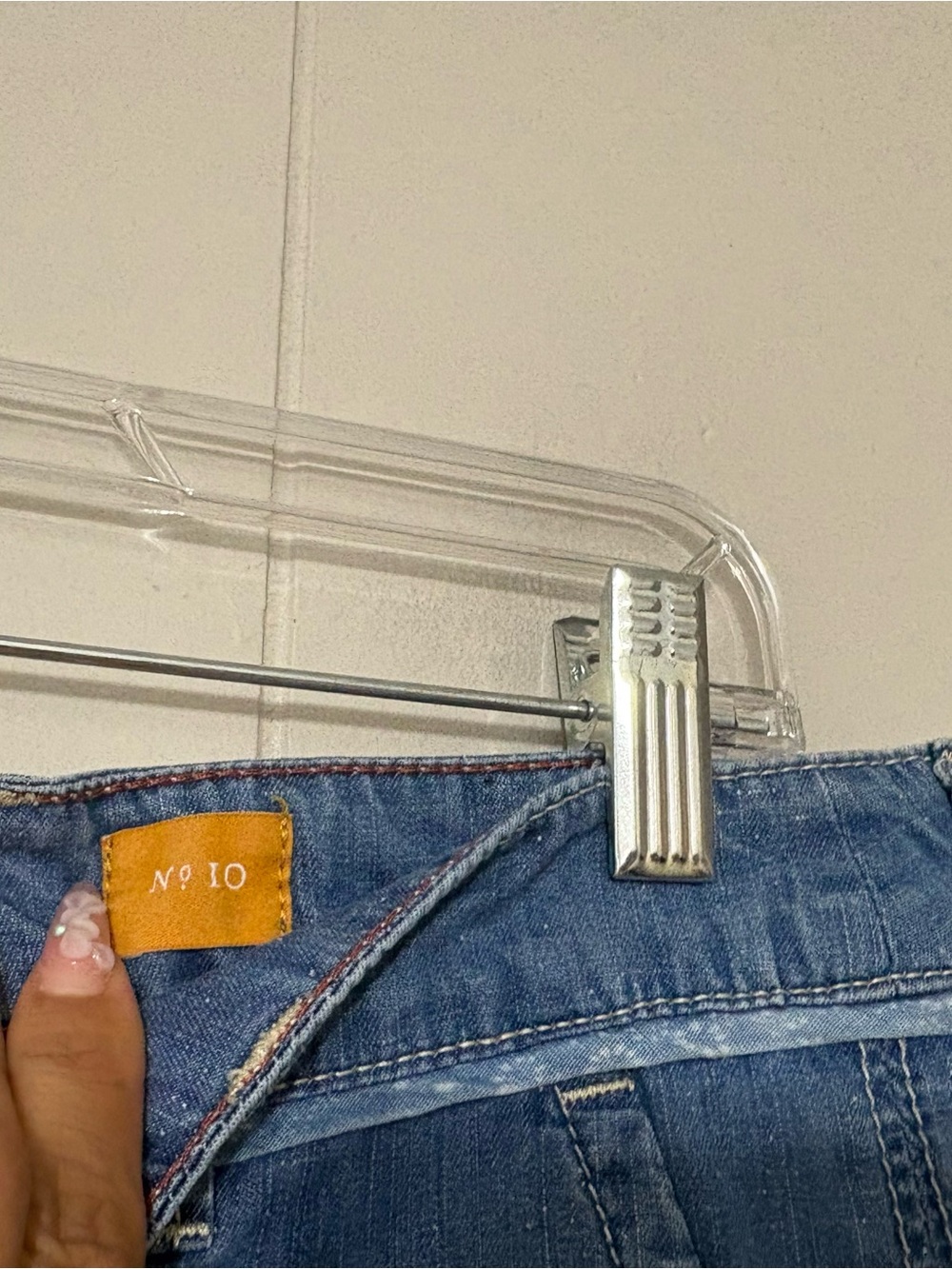 Pilcro Anthropologie Wide Leg Chambray Jeans Patch Pocket Blue Size 10 - Picture 5 of 11